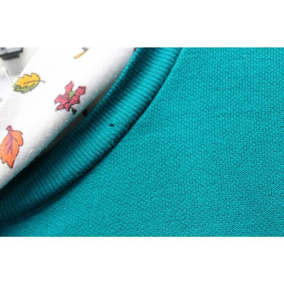 Vtg Basic Editions Turtleneck Sweatshirt Women's Medium  Birds Fall Granny Core - Picture 7 of 8